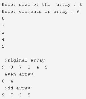 Java Program to Store Even & Odd Elements of an Array into .